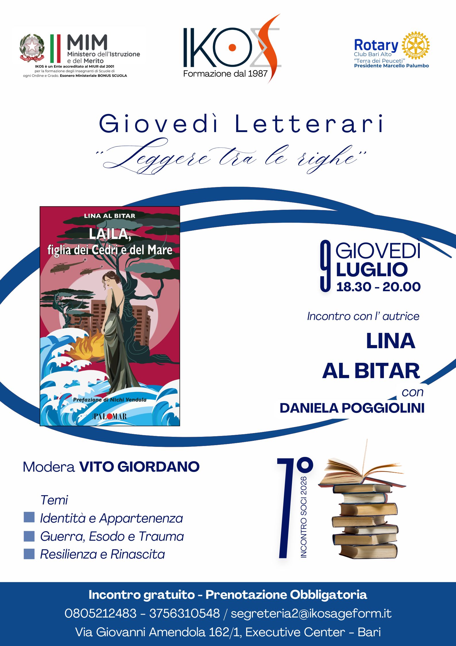 GIOVEDI' LETTERARI - Leggere tra le righe - 7° INCONTRO - 9 Luglio 2026 