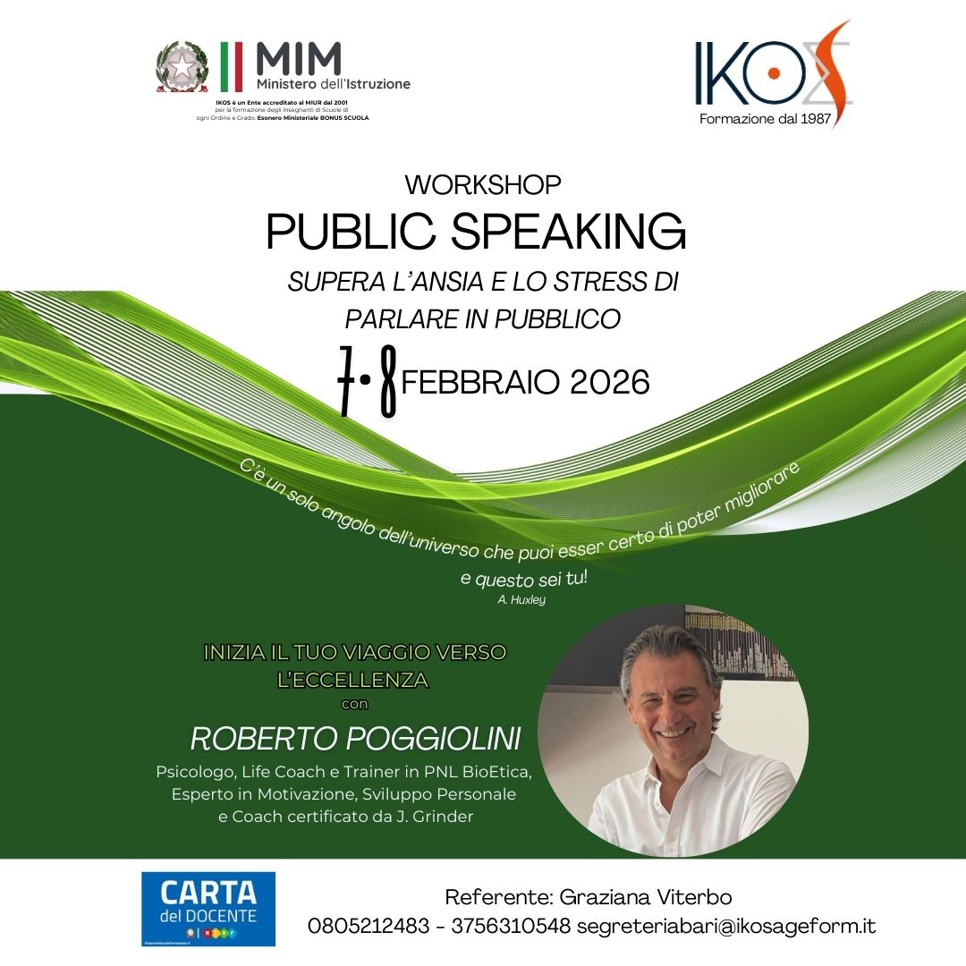 PUBLIC SPEAKING: SUPERA L’ANSIA E LO STRESS DI PARLARE IN PUBBLICO