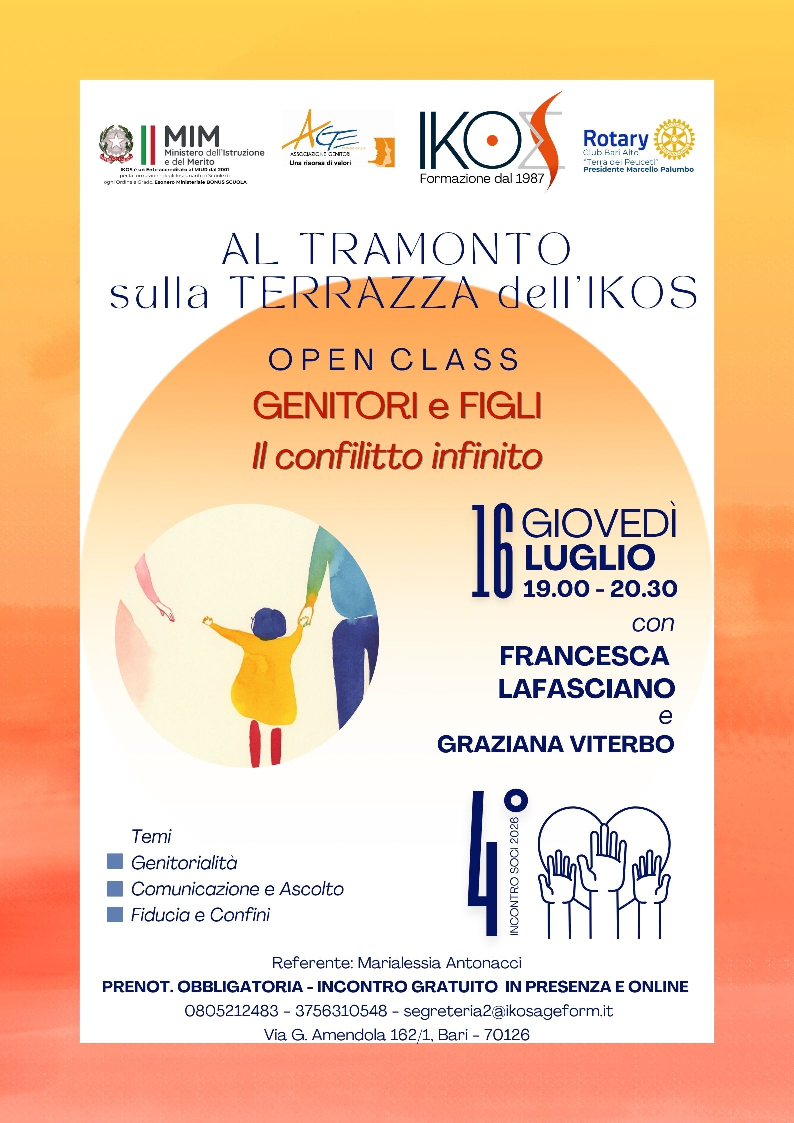 Open Class – Genitori e Figli, Il conflitto infinito - 4° incontro - 16 Luglio 2026