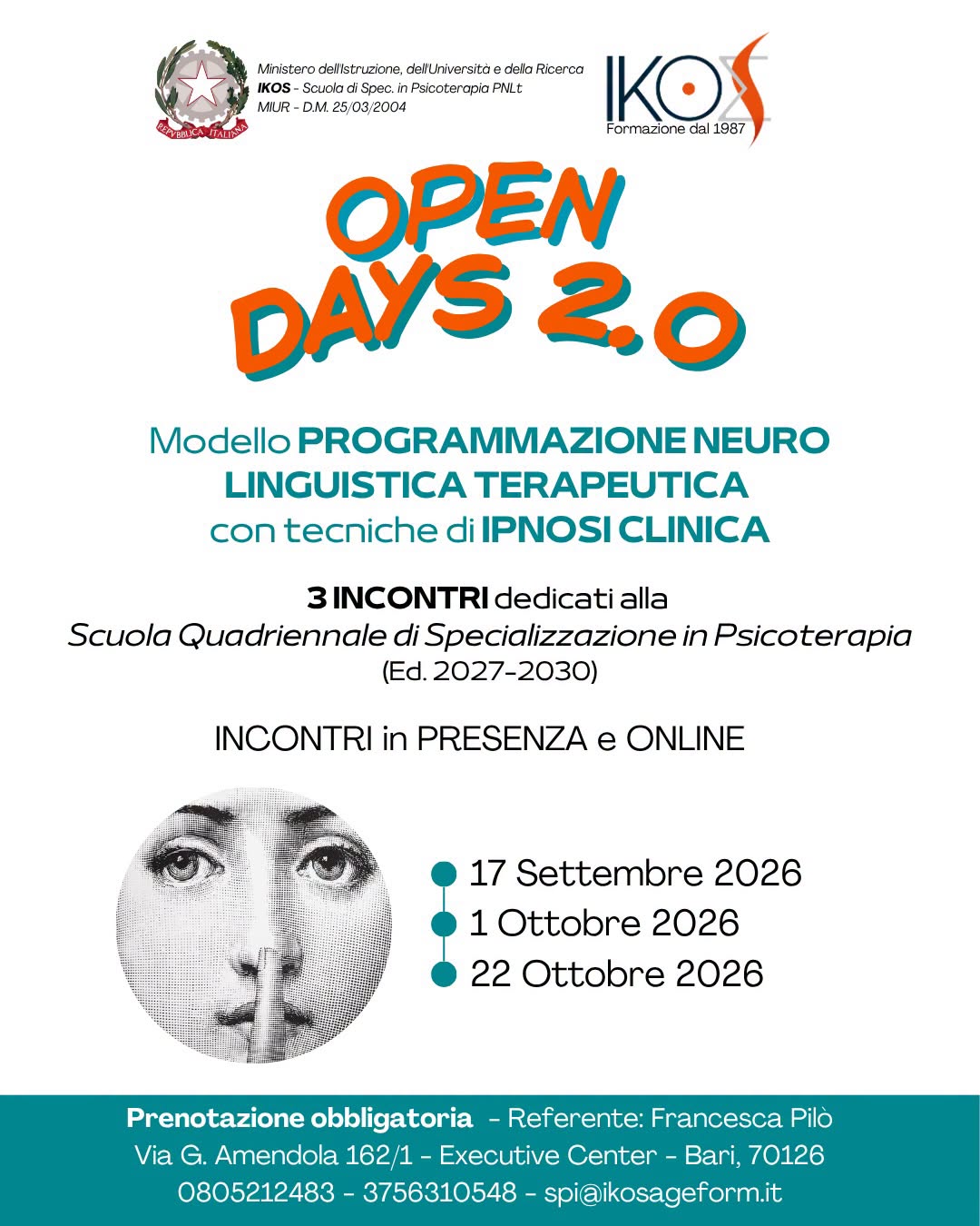 OPEN DAY – Scuola di Specializzazione in Psicoterapia PNLt IKOS